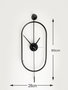 Wallity Mclock-00104 Reloj de pared decorativo de metal negro